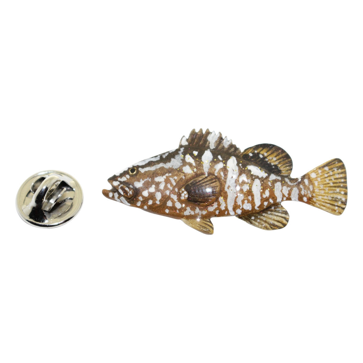 Grouper Pin ~ Hand Painted ~ Lapel Pin ~ Hand Painted Lapel Pin ~ Sarah's Treats & Treasures